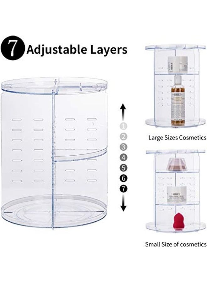 منظم مستحضرات تجميل دوار بزاوية 360 درجة مع فرشاة مكياج واحدة مجانية متعدد الألوان - Image 2