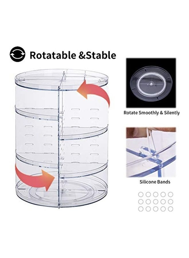 منظم مستحضرات تجميل دوار بزاوية 360 درجة مع فرشاة مكياج واحدة مجانية متعدد الألوان - Image 3