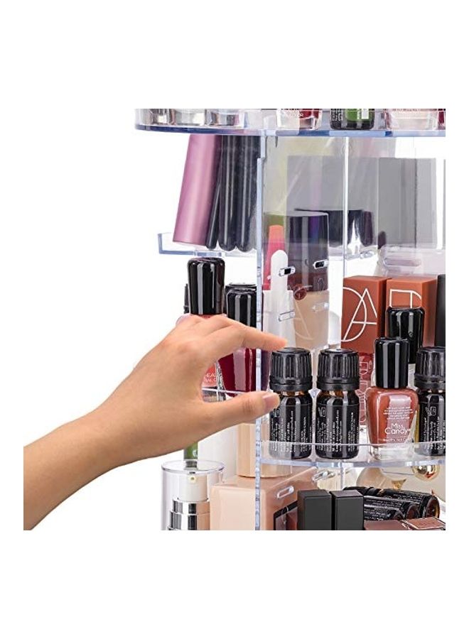 منظم مستحضرات تجميل دوار بزاوية 360 درجة مع فرشاة مكياج واحدة مجانية متعدد الألوان - Image 4