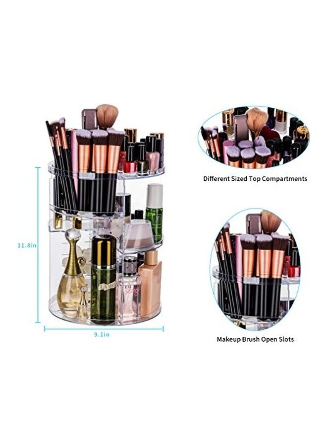 منظم مستحضرات تجميل دوار بزاوية 360 درجة مع فرشاة مكياج واحدة مجانية متعدد الألوان - Image 5