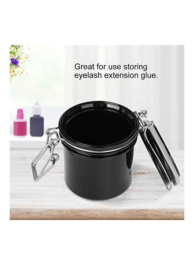 علبة تخزين لاصق لوصلات الرموش أسود/فضي - Image 4