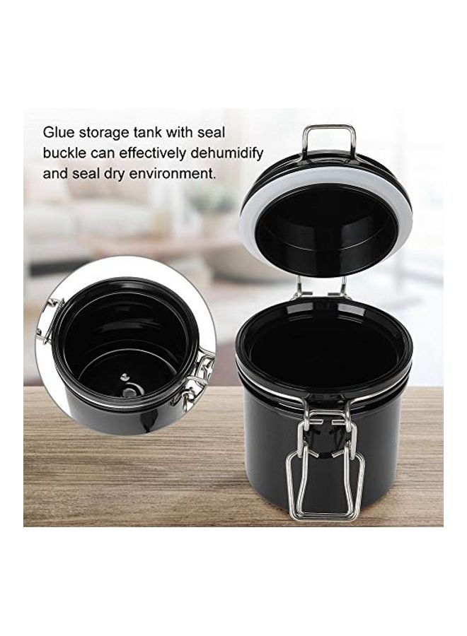 علبة تخزين لاصق لوصلات الرموش أسود/فضي - Image 5