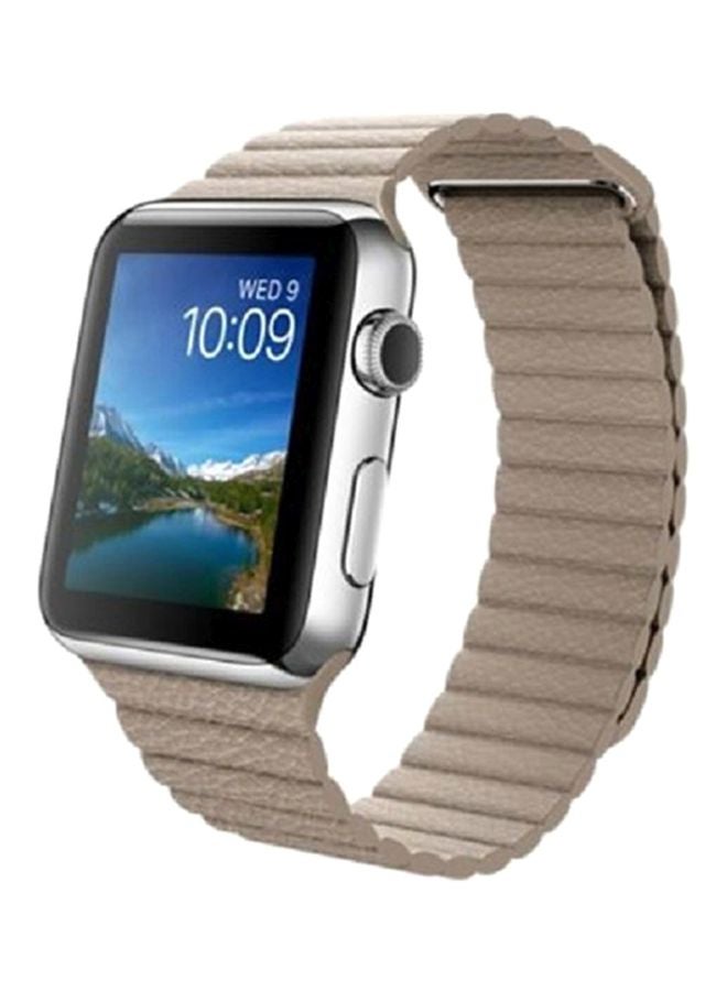 MARGOUN - Leather Replacement Band For Apple Watch 41mm/40mm/38mm Beige - Image 1