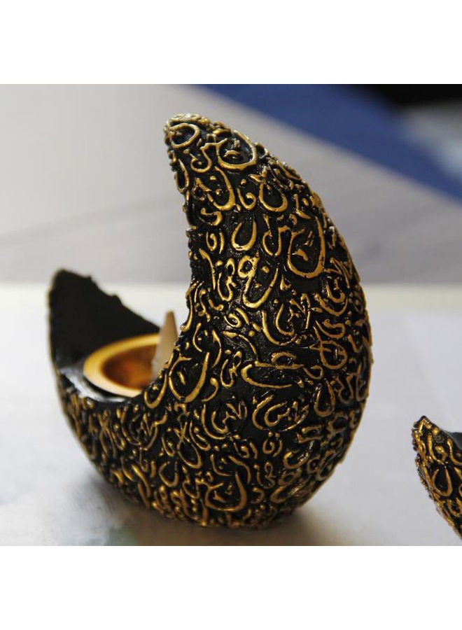 آن فش موزع روائح بتصميم رمضاني أسود/ذهبي 10.5x5.6x10سم  - Image 3