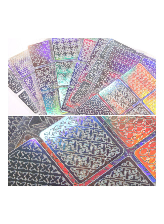 طقم فرش أظافر مع ملصقات أظافر وأقلام تنقيط للأظافر متعدد الألوان - Image 2