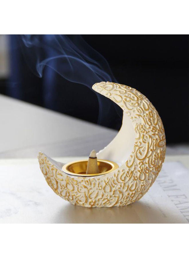 آن فش موزع عطري بتصميم هلال 10.5x5.6x10سم أبيض/ذهبي  - Image 1