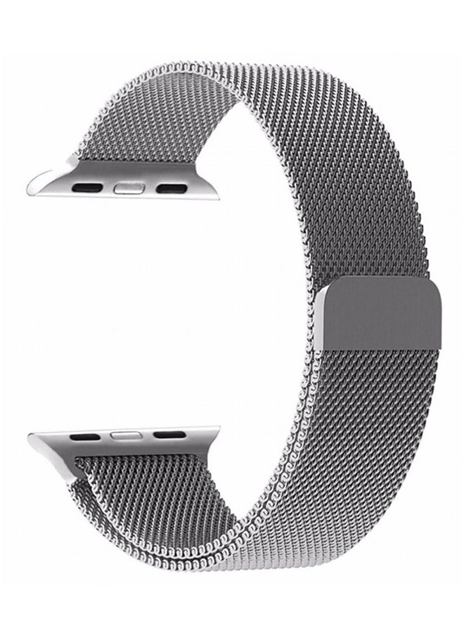 MARGOUN - Milanese Loop Stainless Steel Band for Apple Watch 42/44/45mm Silver - Image 1