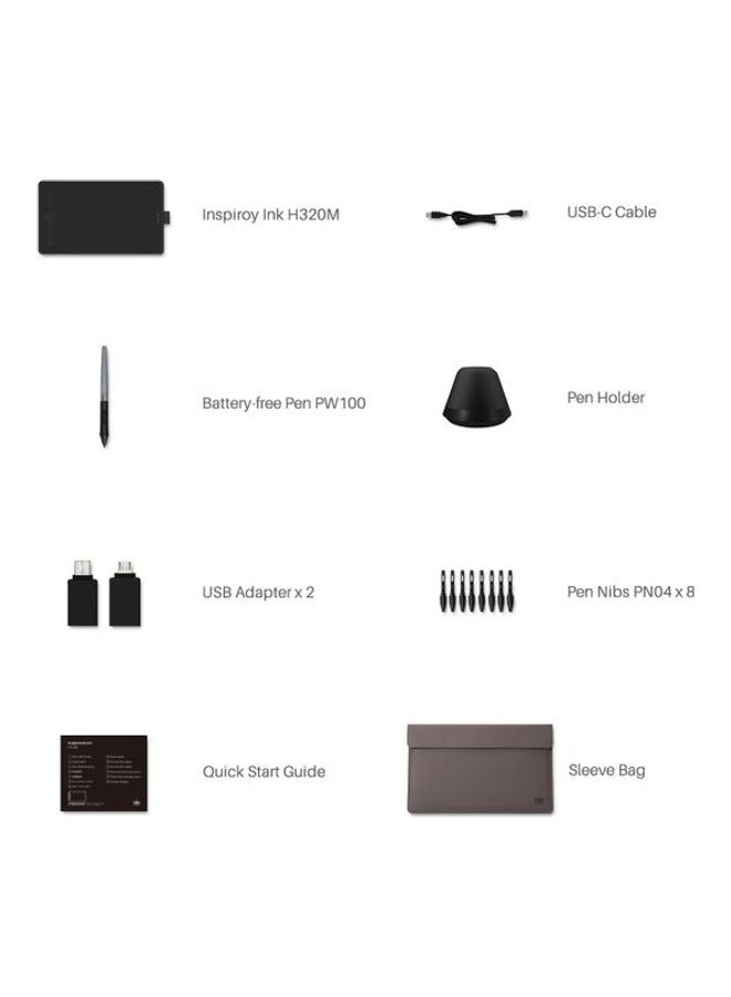 HUION - Inspiroy Ink H320M Dual Purpose Graphics Drawing Tablet Black - Image 1