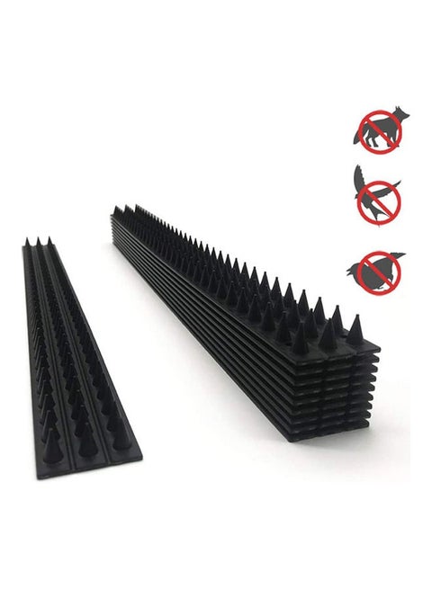 10-Piece Anti-Climbing Security Fence Spike Set Black 50x4.5x1.7cm