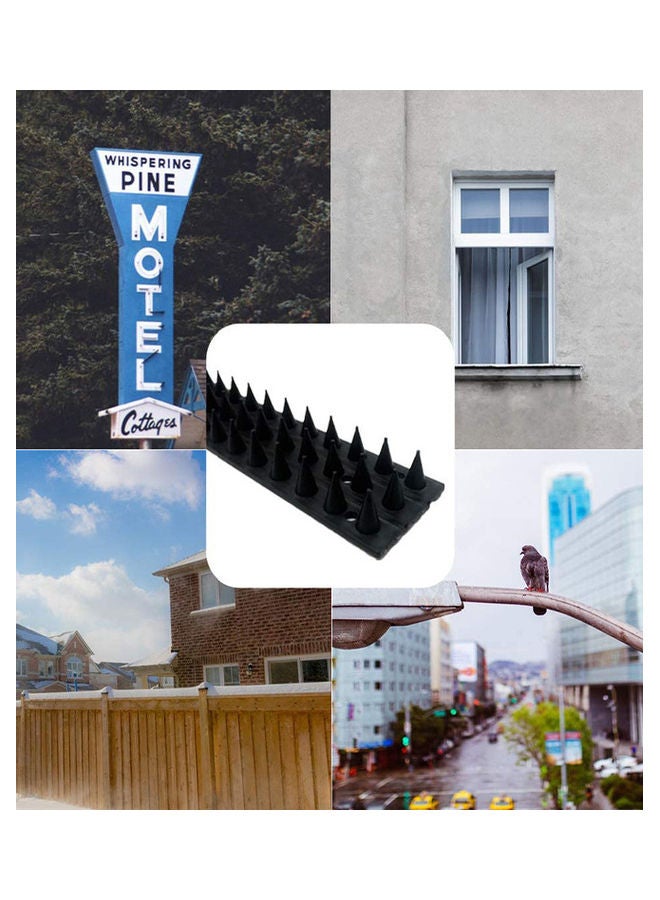 10-Piece Anti-Climbing Security Fence Spike Set Black 50x4.5x1.7cm