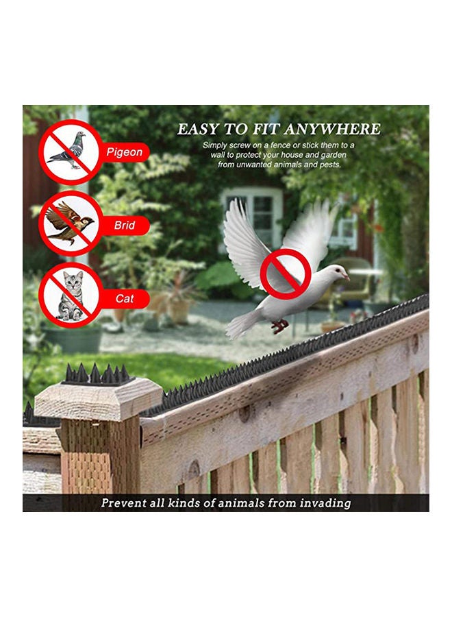 10-Piece Anti-Climbing Security Fence Spike Set Black 50x4.5x1.7cm
