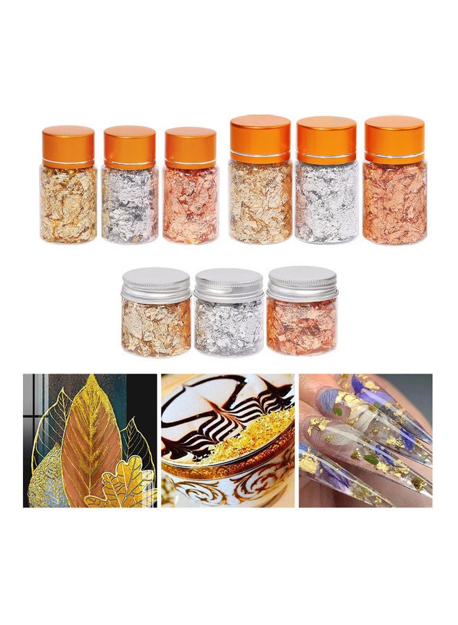 3-Piece Nail Art Foil Flakes Bottle Set Multicolour - Image 4