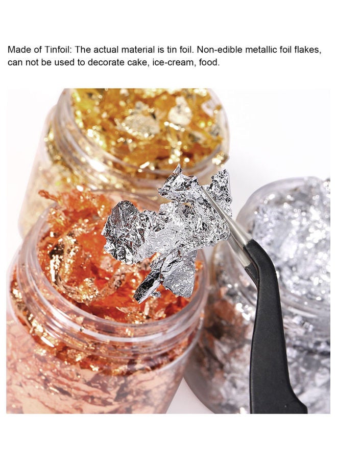3-Piece Nail Art Foil Flakes Bottle Set Multicolour - Image 5