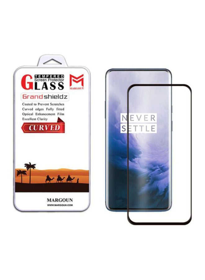 MARGOUN 3D Curved Tempered Glass Screen Guard For OnePlus 7 Pro Clear/Black - Image 2