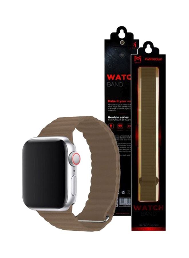 MARGOUN - Henlein Series Replacement Band For Apple Watch 42/44 mm Brown - Image 1