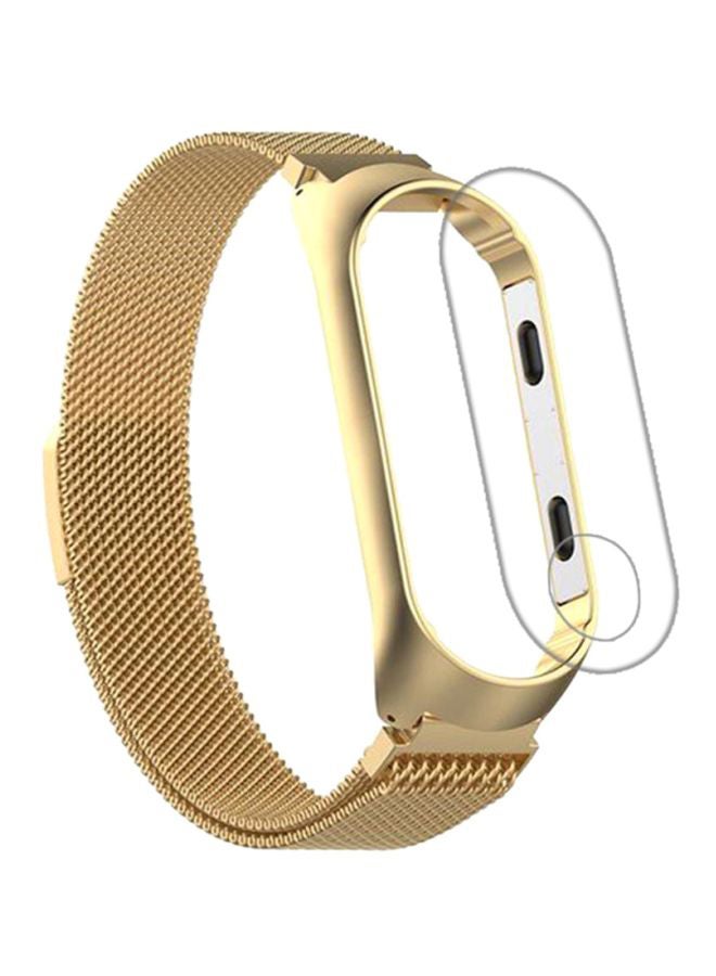 Voberry Replacement Band With Screen Protector For Xiaomi Mi Band 3 Gold  - Image 1