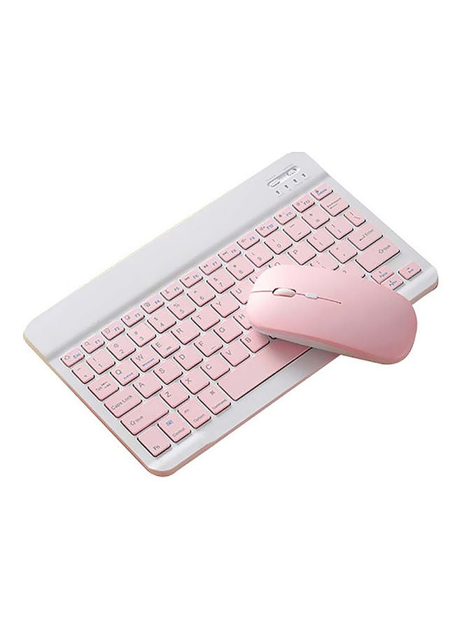 Wireless Keyboard And Mouse Set Pink/White  - Image 1