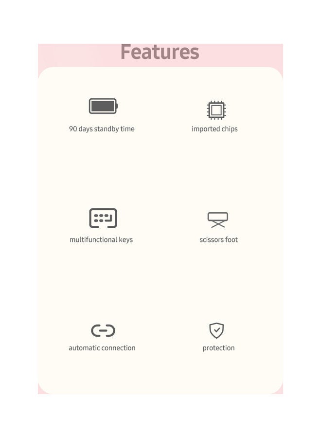 Wireless Keyboard And Mouse Set Pink/White  - Image 2
