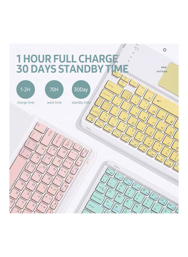 Bluetooth Keyboard With Protective Case Pink