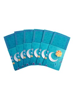 Alwan 6-Piece Ramadan Cutlery Holder Set Blue 21x9.5centimeter  - Image 1