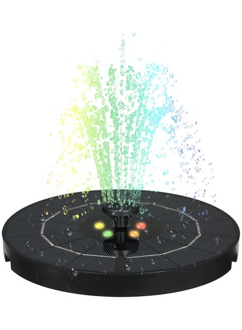 Water Pump Solar Fountain With 6 Nozzles Black 190mm