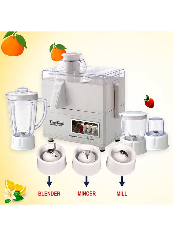 Flexy - 4-in-1 Food Processor Blender Mixer With Juicer Mincer & Mill 1.6 L 400.0 W FLJ275JM White - Image 1