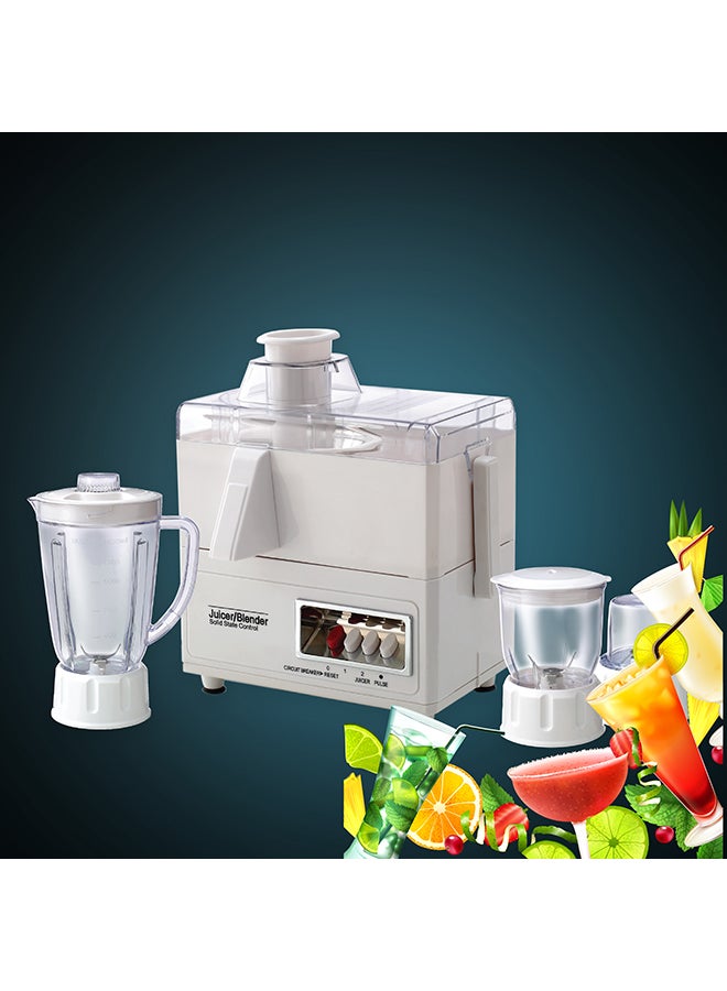 Flexy - 4-in-1 Food Processor Blender Mixer With Juicer Mincer & Mill 1.6 L 400.0 W FLJ275JM White - Image 1
