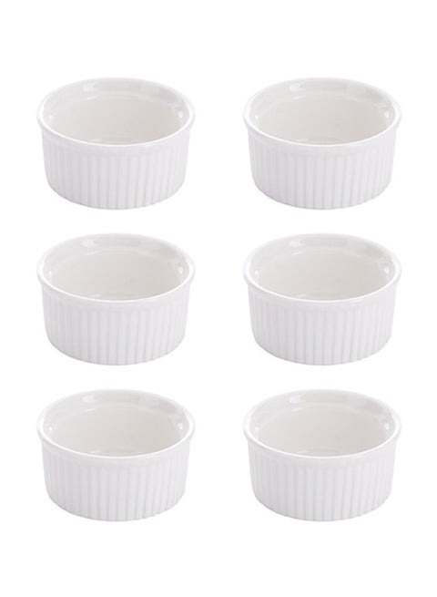 6-Piece Mini Sauce Dish White 6x3inch