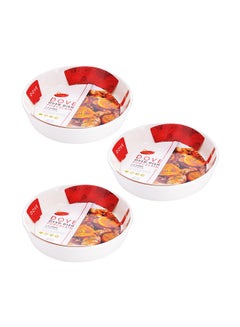 Dove 3-Piece Oven Dish White/Red 25x25x5.2cm  - Image 1