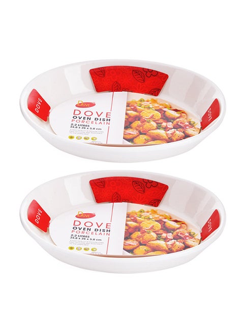 2-Piece Oven Dish White 2.2Liters