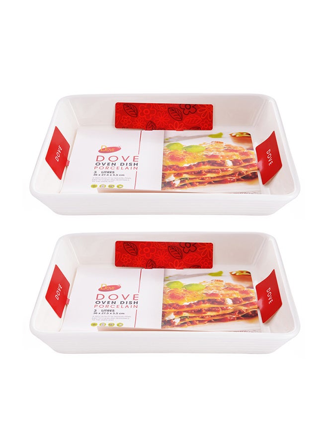 Dove - 2-Piece Oven Dish White 3Liters - Image 1
