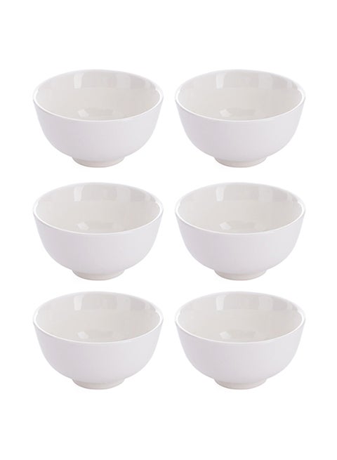 6-Piece Bowls White 6x4.5inch