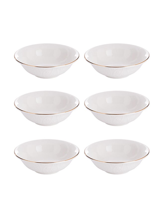REEM - 6-Piece Bowls White/Gold 5.5inch - Image 1