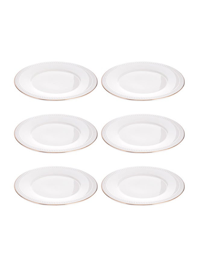 6-Piece Dinner Plates White/Gold 9.25inch - v1617192300/N45030014A_1