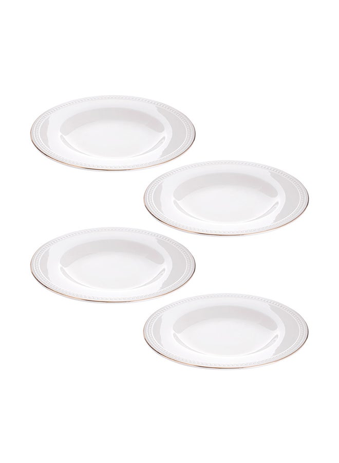 REEM - 4-Piece Deep Plates White/Gold 10inch - Image 1