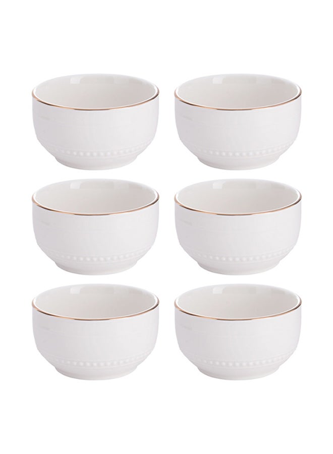 REEM - 6-Piece Bowls White/Gold 4.5inch - Image 1