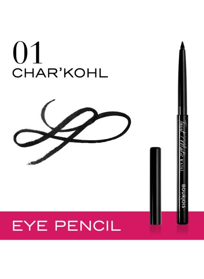 BOURJOIS PARIS - Pencil Kajal Twist Matic Eyeline 01 Char'kohl - Image 1