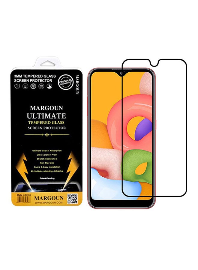 MARGOUN Tempered Glass Screen Protector For Samsung Galaxy A01 Black/Clear - Image 2
