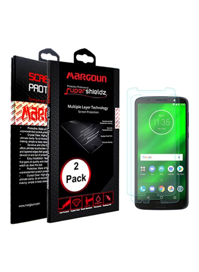 MARGOUN Pack Of 2 Screen Protector For Motorola Moto G6 Plus Blue