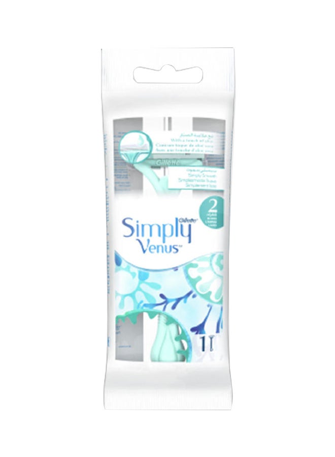 Venus - Simply Venus Shaving 2-Blade Disposable Razor For Women - 1 Piece Green - Image 1