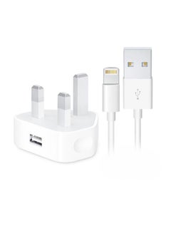 MARGOUN Wall Charger 5W USB Power Adapter with Lightning Cable for iphone 13 White  - Image 2