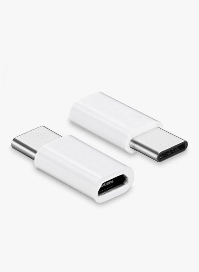 Voberry 5-Piece Type-C To Micro USB Data Sync Charging Adapter White - Image 2