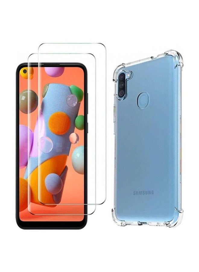 مارجون غطاء حماية واقٍ لهاتف سامسونج جالاكسي A11 مجموعة من قطعتين شفاف - Image 2