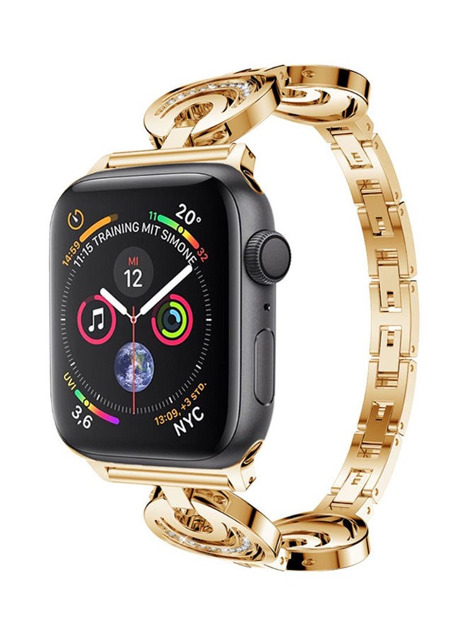 Voberry - Replacement Band For Apple Watch Series 4 40mm Gold/Clear - Image 1