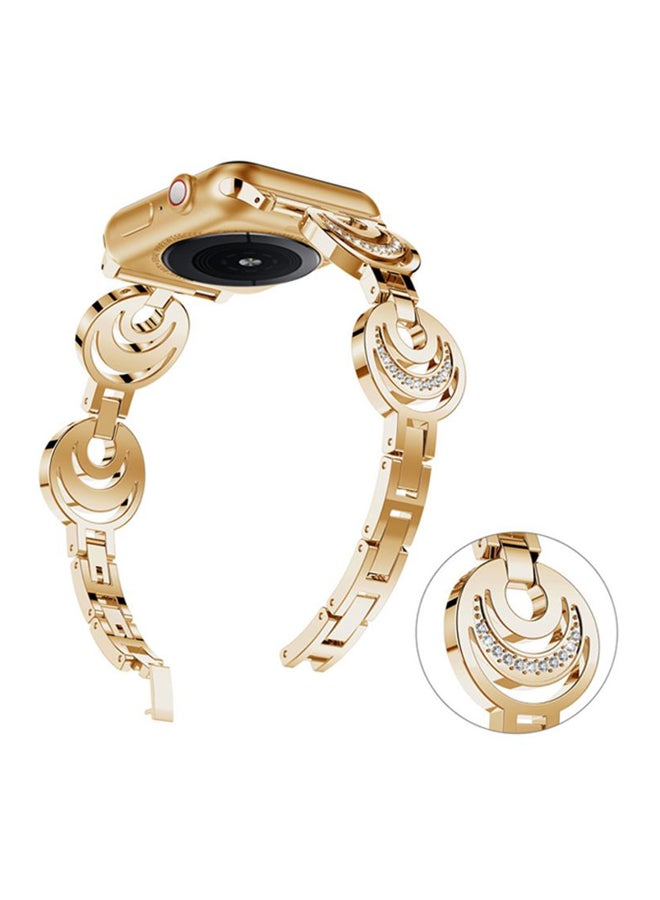 Voberry - Replacement Band For Apple Watch Series 4 40mm Gold/Clear - Image 1