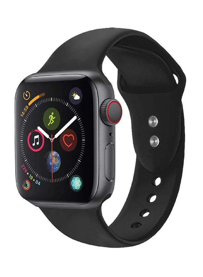 PROMATE Premium Adjustable Silicone Sport Wristband Replacement Strap With Sweatproof And Dual Lock Pin For Apple Watch Series 1,2,3 And 4 Small/Medium Size, Workout, Fitness, Oryx-38SM Black - Image 4
