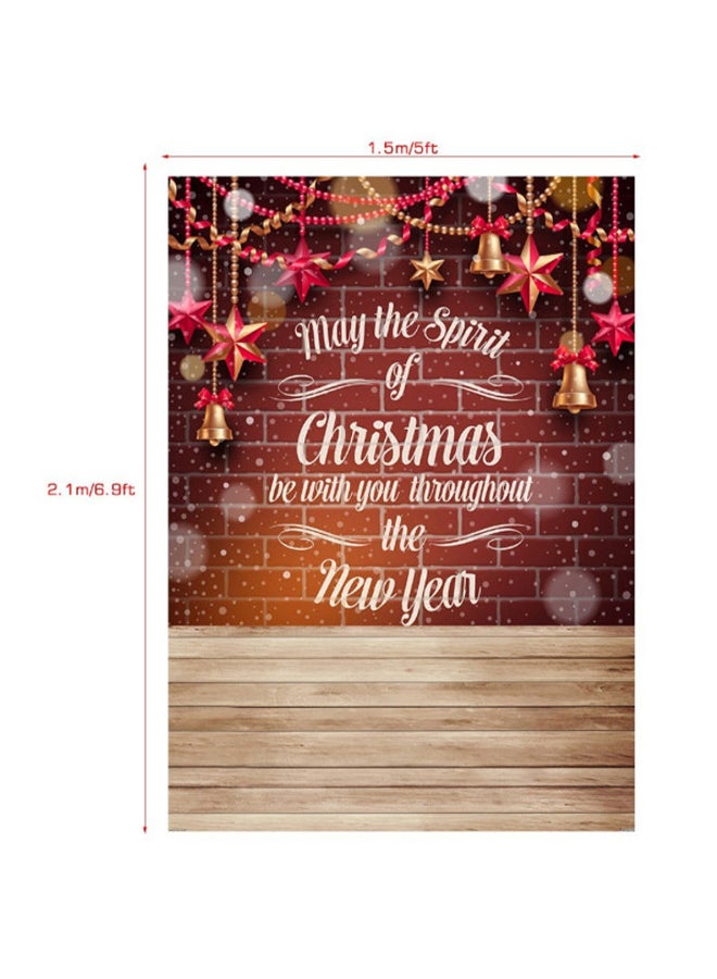 ANDOER Christmas Theme Printed Photography Background red/white/gold - Image 2