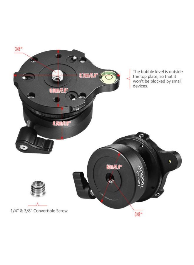 ANDOER DY-60N Tripod Leveling Base Black  - Image 2