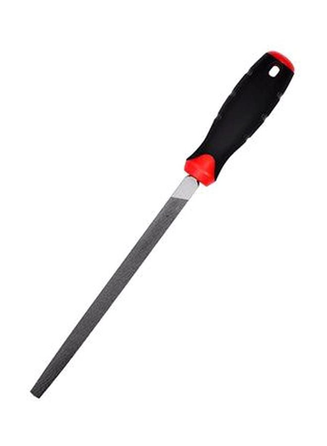 GEEPAS - 8" Triangle File| Cut Mill File, High-quality Steel | Ergonomic Grip, Rubber Handle, Finder Hand File for Deburring and Removing Material Ideal for Wood, Metal, Plastic Black/Red/Silver 8inch - Image 1