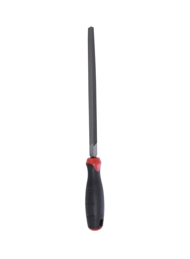 GEEPAS - 8" Triangle File| Cut Mill File, High-quality Steel | Ergonomic Grip, Rubber Handle, Finder Hand File for Deburring and Removing Material Ideal for Wood, Metal, Plastic Black/Red/Silver 8inch - Image 1